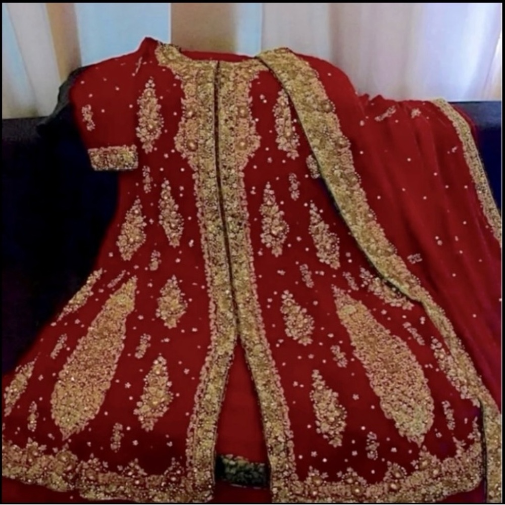 Elegant Red and Gold Women's Lehenga